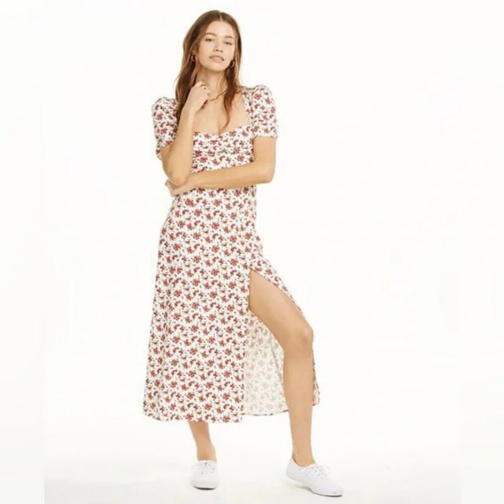 Danielle Bernstein Puff Sleeve Midi Dress - 8